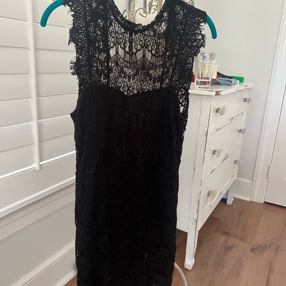Free People Black Lace Backless Dress - Picture 1 of 7